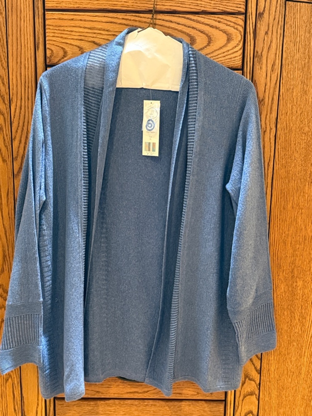 Blue Open-Front Women's Sweater Cardigan